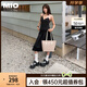 MIO米奧洞洞鞋女鞋2025夏季新款戶(hù)外涼拖鞋外穿厚底增高涼鞋沙灘鞋 黑色（尺碼偏小，建議拍大一碼） 38