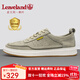 楓葉（leaveland）男鞋秋季新品頭層牛皮透氣休閑皮鞋男英倫風(fēng)時尚戶外休閑板鞋子男 灰色（皮鞋碼） 42