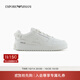 EMPORIO ARMANI/阿瑪尼官方旗艦新款男士輕戶(hù)外厚底小白鞋休閑運動(dòng)板鞋秋季 U0011-米白色 43