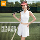 361°運動(dòng)套裝羽毛球服無(wú)袖polo衫領(lǐng)瑜伽內衣帶胸墊絕美網(wǎng)球服