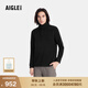 AIGLE艾高男士戶(hù)外舒適耐磨保暖半拉鏈抓絨運動(dòng)休閑抓絨衣 黑色 M