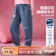 ASK JUNIOR兒童女童褲子2025秋季柔軟舒適牛仔褲可愛(ài)小貓蘿卜褲 藍色 120