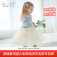 戴維貝拉（DAVE＆BELLA）兒童毛衣連衣裙2025女童新款秋裝裙子女寶寶網(wǎng)紗裙小童公主裙童裙 淺藍色【現貨】 130 cm（建議身高120-130cm）