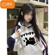 棉致美式學(xué)院風(fēng)拼色插肩連帽衛(wèi)衣女春秋季2025新款潮流寬松上衣外套 C44612白灰色【常規(guī)高品質(zhì)37.5】 L 105-125斤