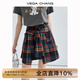 VEGA CHANG半身裙女2025年夏季新款美式休閑學(xué)院風(fēng)小眾設(shè)計(jì)感高腰格紋裙褲 格紋（短款裙褲） M