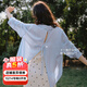 Olrain【輕薄透氣防曬衫】夏季女裝襯衫女時(shí)尚慵懶寬松襯衣衣服空調衫 藍色 S