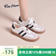 reemoor睿慕2025夏季新款復(fù)古小個(gè)子休閑運(yùn)動(dòng)鞋百搭阿甘鞋板鞋女德訓(xùn)鞋女 米黑色 39