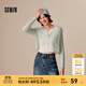 森馬針織開(kāi)衫女短款簡(jiǎn)約甜美風(fēng)2024秋季新款V領(lǐng)修身上衣清新溫柔 粉綠40301 M