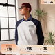 adidas休閑寬松撞色純棉圓領(lǐng)長(cháng)袖T恤男女秋季阿迪達斯輕運動(dòng) 漢玉白/傳奇墨水藍     M