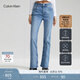 Calvin KleinJeans四季款女士潮流復古洗水微彈ck高腰合體微喇牛仔褲J223285 高腰合體靴型版-牛仔淺藍-1AA 28 160/70A（2.1尺）70CM