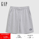 GAP男裝2025夏季新款膠印logo松緊腰針織短褲寬松百搭多色727049