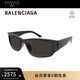 巴黎世家（BALENCIAGA）[新款]墨鏡男女同款復(fù)古窄框防曬遮陽太陽鏡鏡框禮物BB0368SK-001