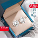 周大福女鉆石新款感耳環(huán)時(shí)尚飾品送女友送贈(zèng)精美盒  鉑金四葉草耳釘 鉑金四葉草耳釘