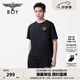 BOY LONDON【小logo】春夏情侶款簡(jiǎn)約休閑雙色針織短袖T恤N01916 黑色 L