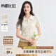 尚都比拉收褶斜門襟短袖POLO衫女夏季修身顯瘦襯衫貝殼扣肌理感襯衣