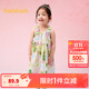 巴拉巴拉童裝兒童連衣裙女童寶寶裙子夏裝2025新款度假吊帶裙純棉 【純棉】紅色調 90