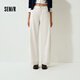 森馬（Semir）牛仔褲女冬季分割抓毛拖地褲2025酷颯風(fēng)顯腿長(cháng)彎刀褲109725124008