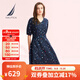 諾帝卡（NAUTICA）【商場(chǎng)同款】女裝春夏新款萊賽爾親膚透氣休閑連衣裙女41DO04 藏青色4NV L