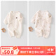 婧麒（JOYNCLEON）嬰兒連體衣春秋無(wú)骨衣服春裝空調服純棉春款長(cháng)袖和尚服外出服 咖色熊頭+親子熊 59cm