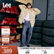 Lee【張凌赫代言】中藍(lán)色水洗428懶懶褲高腰女顯瘦寬腿牛仔褲潮流 中藍(lán)色 27