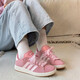 阿迪達斯（adidas）運動(dòng)鞋女鞋 春季新款Grand Court系列舒適耐磨緩震板鞋百搭休閑鞋 【店長(cháng)主推】JR7110/粉色/翻毛皮鞋面 36