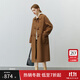范思藍恩22FS4106韓系氣質(zhì)牛角扣大衣女秋冬學(xué)院風(fēng)雙面羊毛呢外套 駝色 S