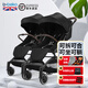 B-BEKO嬰兒推車(chē)可坐可躺輕便折疊可上飛機0-4歲高景觀(guān)減震嬰兒車(chē)新生兒 雙胞胎[黑色]（3代升級款）