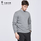 與狼共舞【加絨保暖】純羊毛毛衣男2025秋冬新款男裝純色打底針織毛衫2012 花灰004 M (170)