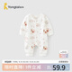 童泰（TONGTAI）嬰兒連體衣春秋季純棉寶寶衣服兒童家居服內衣哈衣爬服 棕色80cm