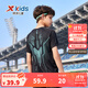 特步（XTEP）【盾甲】童裝兒童短袖T恤男童夏裝夏季新款中大童短T速干涼感T恤 正黑色 150 cm
