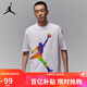 Jordan男子喬丹 東單 彩色Logo 印花圖案 純棉短袖T恤HF6593-100白2XL