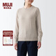 無印良品（MUJI）女式羊毛可水洗高針距圓領(lǐng)毛衣針織衫打底衫春季BAC11A4A 燕麥色 L (165/88A)