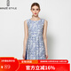 名師路品牌女裝夏裝商場(chǎng)同款連衣裙甜美無(wú)袖拼接連衣裙 3S42410藍色53 XL