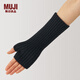 無(wú)印良品（MUJI）羊毛編織 羅紋 袖套 保暖 DCD42A4A 黑色