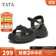 他她（TATA）涼鞋女鞋2025秋季新款休閑厚底法式氣質(zhì)時(shí)裝涼鞋女 黑色 36