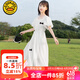 G.DUCKKIDS童裝女童連衣裙夏裝2024新款女大童長(zhǎng)裙雪紡裙子兒童公主裙夏季薄 白色gcqkcec 160 (建議身高150cm 13-14歲)