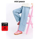 MiniPeace太平鳥(niǎo)童裝夏新女童牛仔長(cháng)褲FBHAF2226 淡色牛仔藍 140cm