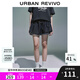 UR2025夏季新款女裝復(fù)古學(xué)院拼接腰頭牛仔半裙UYU850065 藍(lán)色 (偏短有內(nèi)襯) S