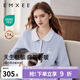 嫚熙（EMXEE）秋冬莫代爾空氣棉孕婦哺乳月子服家居服 北極藍(lán)-兩件套 XL【三層空氣夾棉，柔軟防靜電】