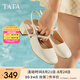 他她（TATA）包頭涼鞋女米色粗跟瑪麗珍涼鞋女高跟2025夏季新7ACE1BH5 白色 33
