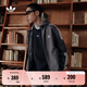 adidas經(jīng)典三條紋運(yùn)動(dòng)連帽夾克外套男女春季新款阿迪達(dá)斯三葉草 深灰   M