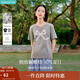 茵曼蕾絲刺繡蝴蝶結T恤2025夏季女裝新款百搭顯瘦圓領(lǐng)短袖上衣 花灰色 M