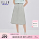 ELLE ACTIVE裙子女輕薄柔軟運動(dòng)A字半身裙中長(cháng)款25春夏戶(hù)外登山抽繩梭織裙 淺灰色 XL