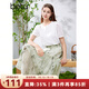 百圖betu女裝夏季新款半身裙新國風(fēng)扎染水墨印花高腰裙女2405T50 綠色 L