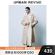 UR春季新款女裝雙排扣長(cháng)款系帶大衣UWG140022 卡其 S