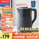 摩飛電器（Morphyrichards）電熱水壺燒水壺熱水壺 家用恒溫水壺1.5L不銹鋼304雙層防燙實(shí)時(shí)顯溫開(kāi)水壺MR6070灰