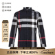博柏利（BURBERRY）男士經(jīng)典百搭格紋棉質(zhì)休閑長(cháng)袖襯衫男裝襯衣中秋禮物男 8018111 海軍藍色多色格紋 S