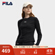 FILA 斐樂(lè )官方女子針織長(cháng)袖衫2025冬新款時(shí)尚休閑簡(jiǎn)約基礎圓領(lǐng)長(cháng)T 正黑色-BK L 170/88A/L