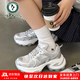 啄木鳥(niǎo)老爹鞋女2025新款厚底小個(gè)子增高休閑運動(dòng)鞋網(wǎng)面透氣復古百搭女鞋 銀色 37 (235mm)