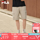 FILA 斐樂(lè)官方男士梭織五分褲2025新款時(shí)尚休閑寬松工裝短褲 淺灘中卡其-DK XL 180/88A/XL